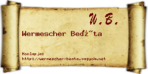 Wermescher Beáta névjegykártya