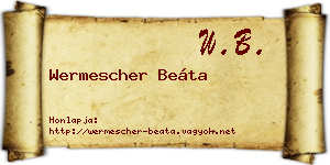 Wermescher Beáta névjegykártya